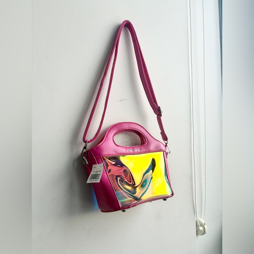 BNWT Small Pink Purse with holographic iridescent finish